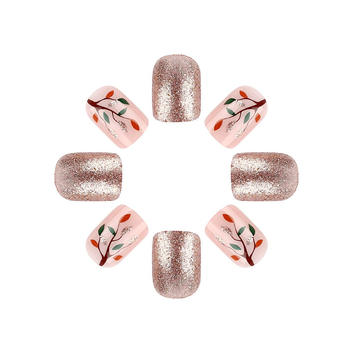 Glittery Floral Nail Art Design Stornfield