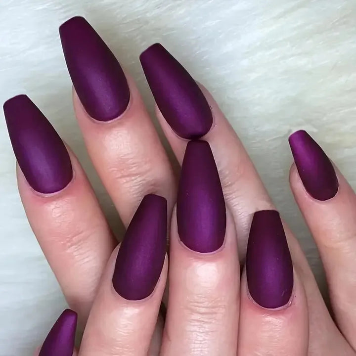 Elegant Matte Almond-Shaped Nail Enhancements Stornfield