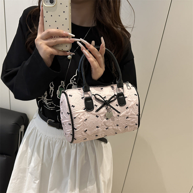 Quilted Bow-Detail Mini Handbag