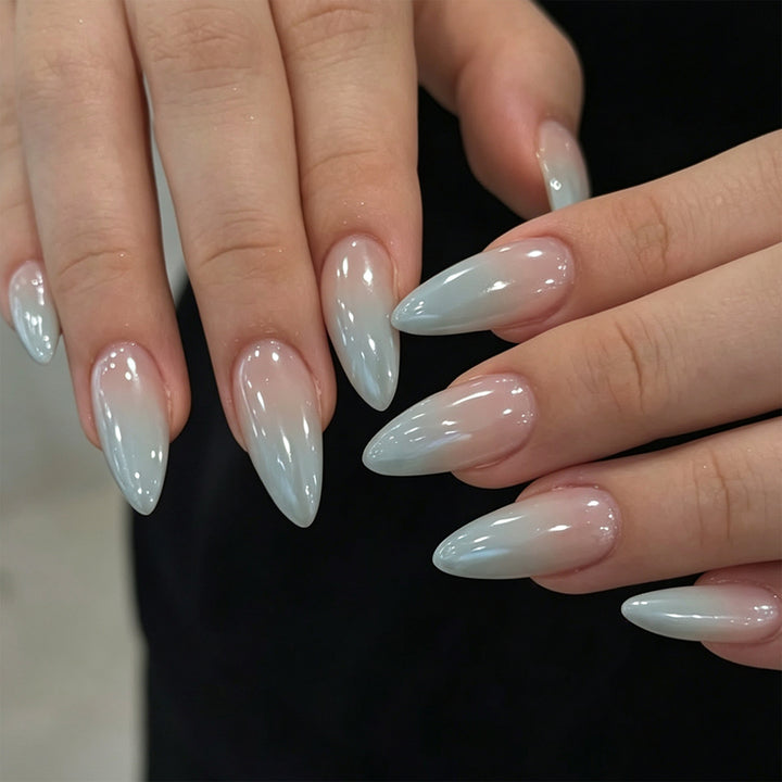 Graphic Stiletto Nails with Elegant Ombre Effect Stornfield
