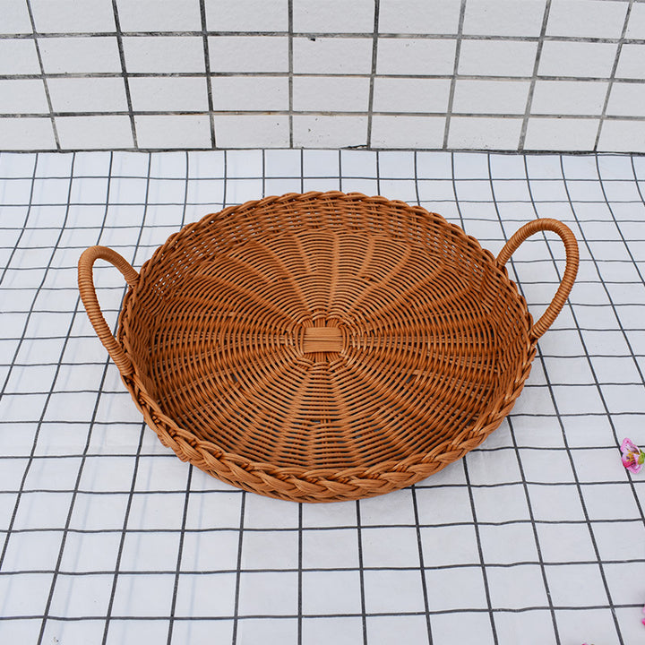 Handcrafted Woven Serving Tray Set Stornfield