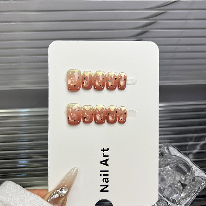 Starry Glitter Gradient Press-On Nails