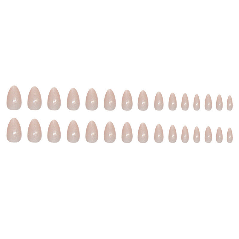 Artistic Glittered Almond-Shaped Nail Extensions Stornfield