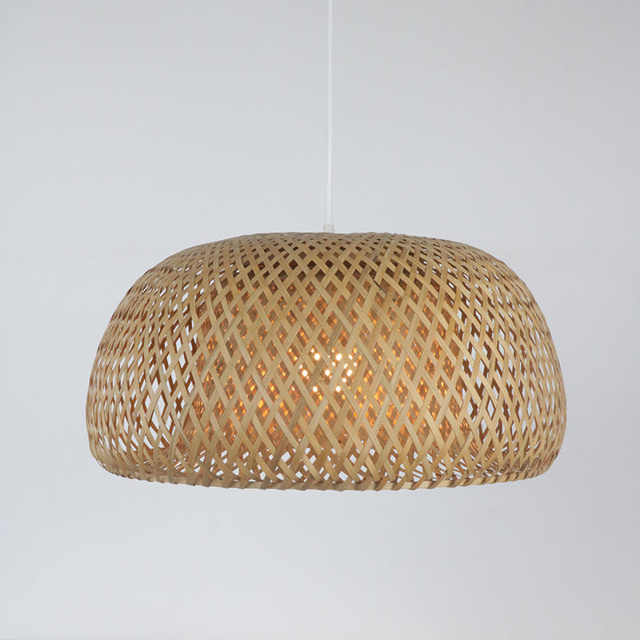 Elegant pendant lamp made of hand-woven rattan Stornfield