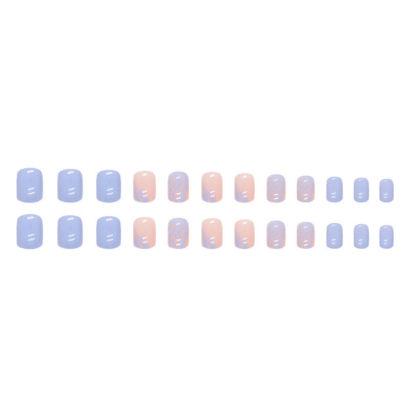 Floral Wave Design Press-On Nail Art Stornfield