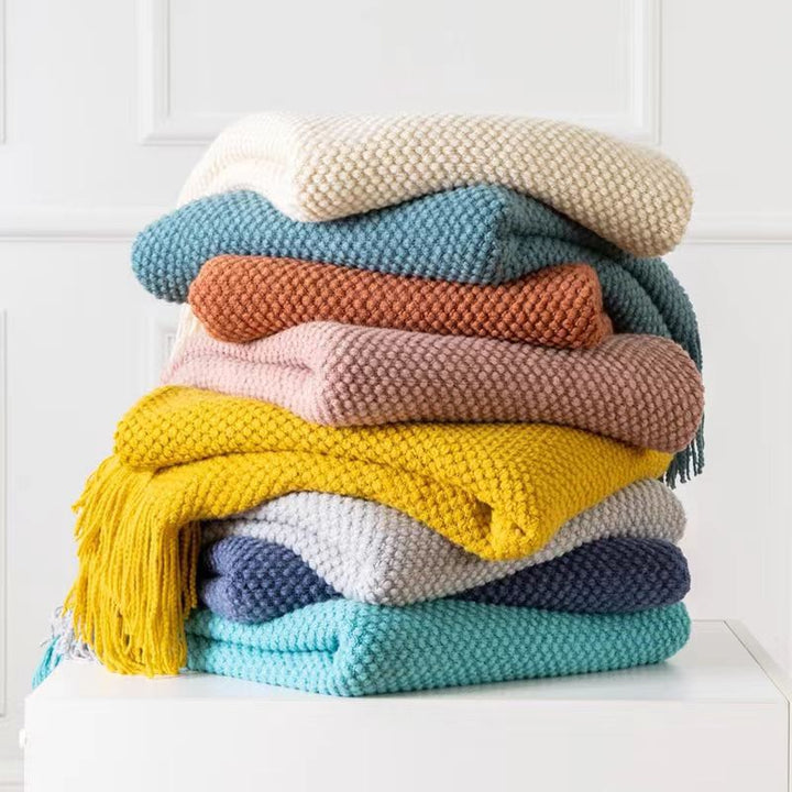 Ladies Cozy Waffle Texture Blanket Stornfield