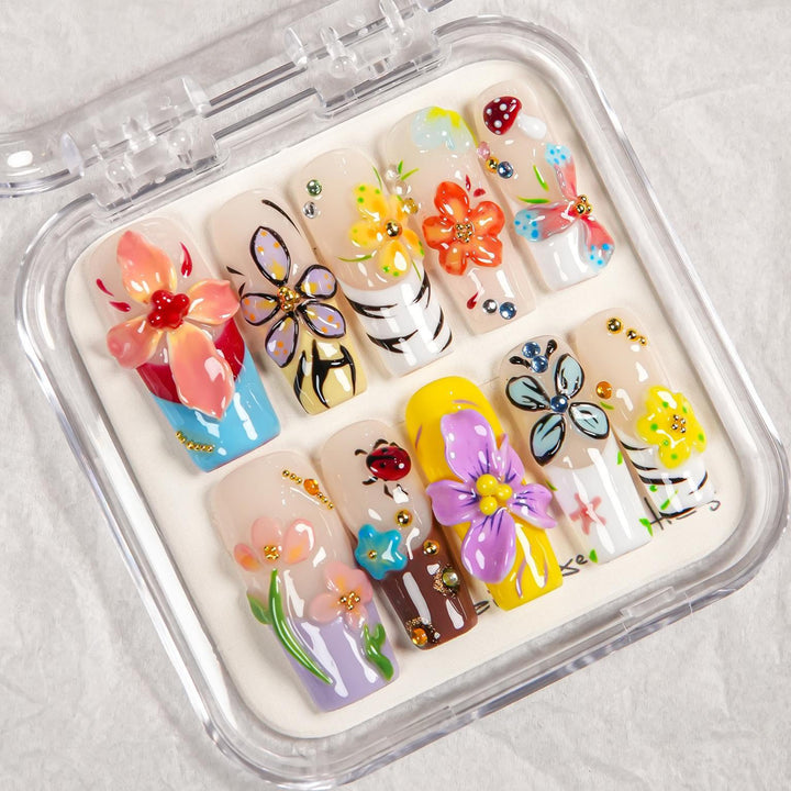 Artistic Floral Design Press-On Nail Kit  1791254903