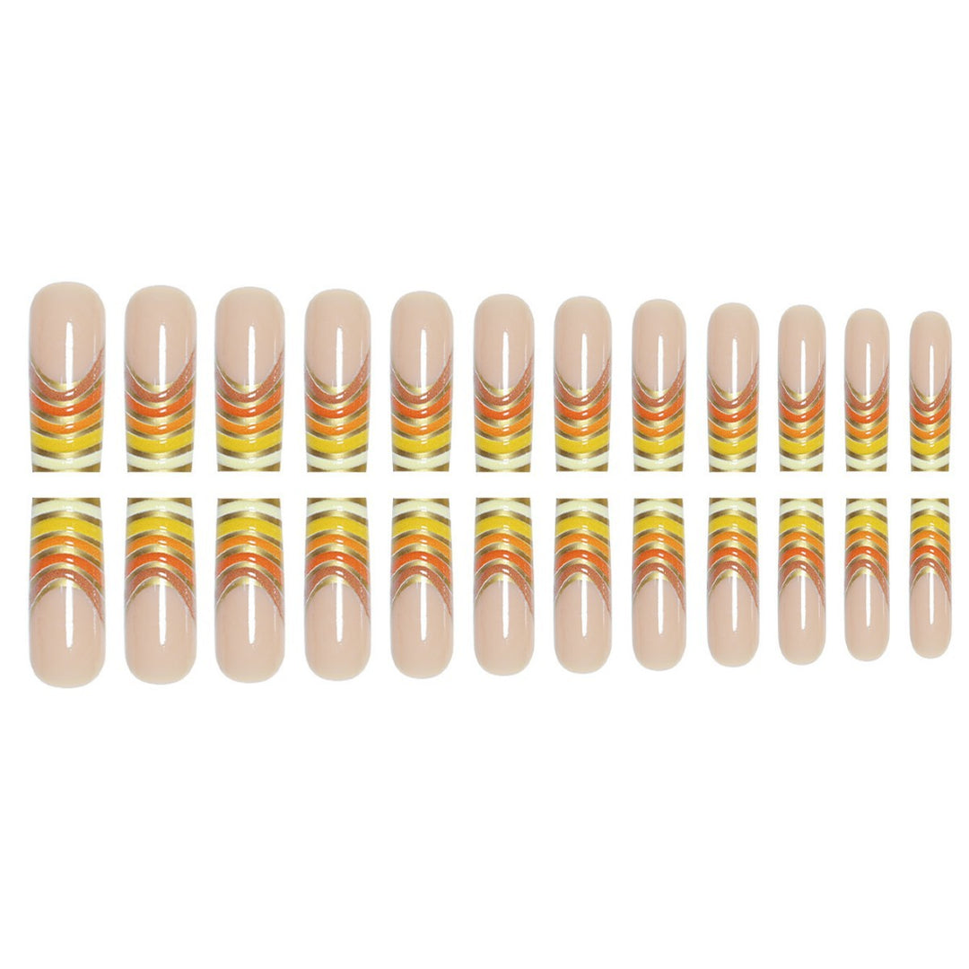 Striped French Tip Press-On Nails Stornfield