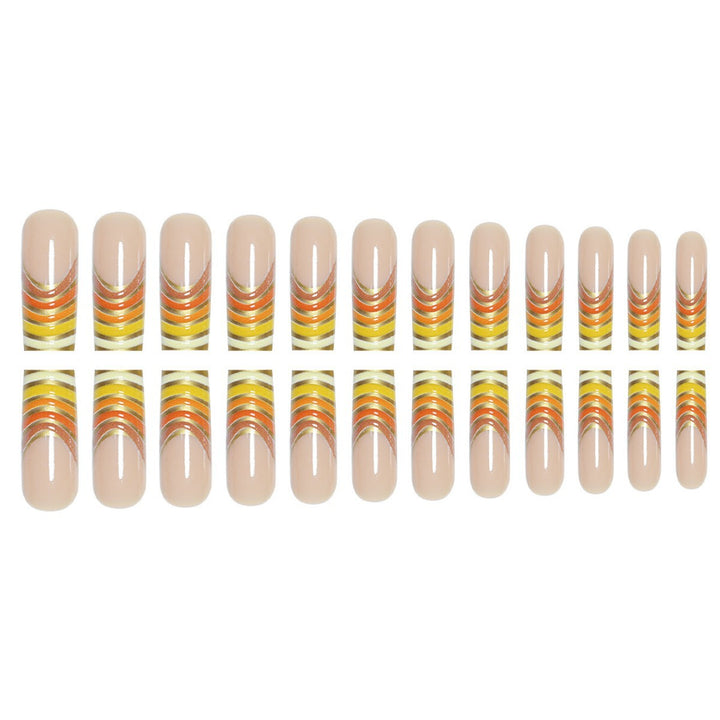 Striped French Tip Press-On Nails Stornfield