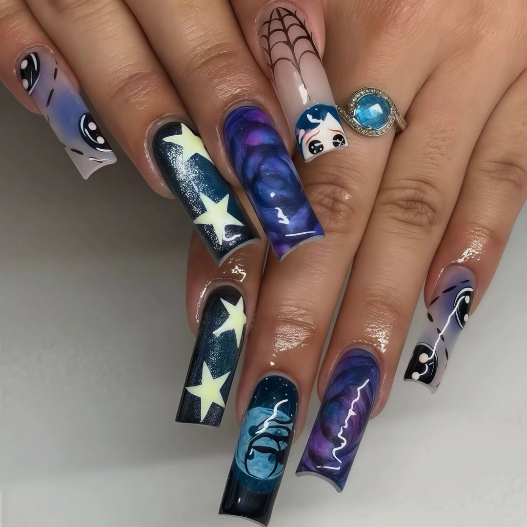 Decorative Long Press-On Nail Extensions Stornfield