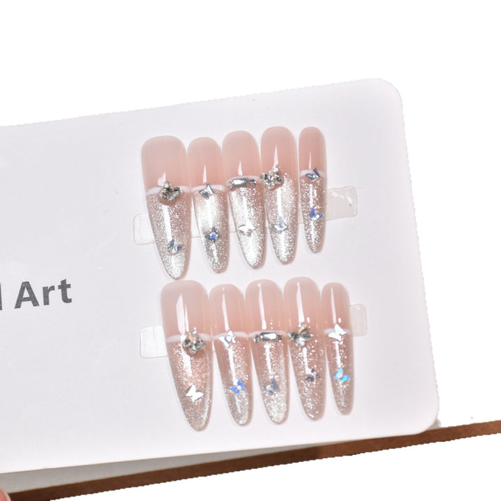 Artisanal Glittery Press-On Nail Extensions Stornfield