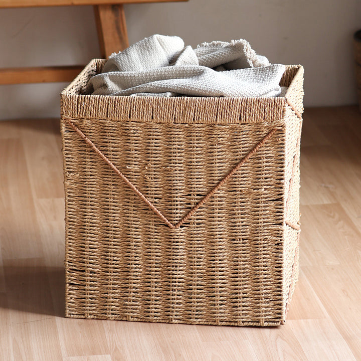 Storage basket made of braided rattan Stornfield