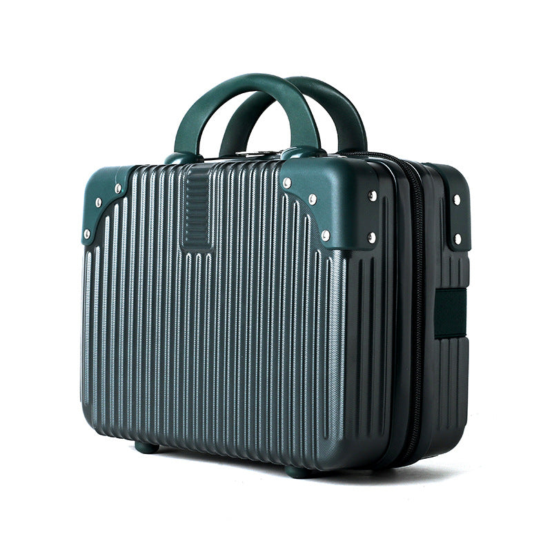 hard-shell travel cosmetic case with double-zip closure top handle and protective feet Stornfield