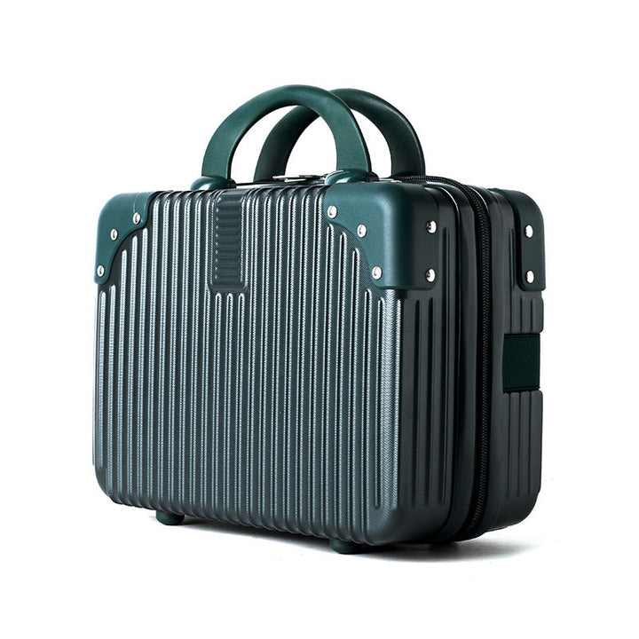 hard-shell travel cosmetic case with double-zip closure top handle and protective feet Stornfield