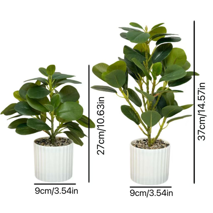 Decorative Faux Rubber Plant for Indoor Home Decor