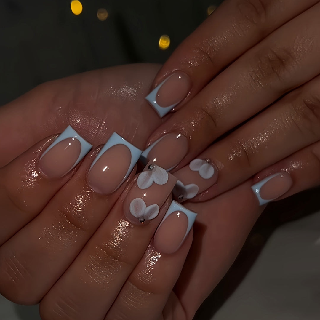 Artistic Floral Acrylic Press-On Nails Stornfield