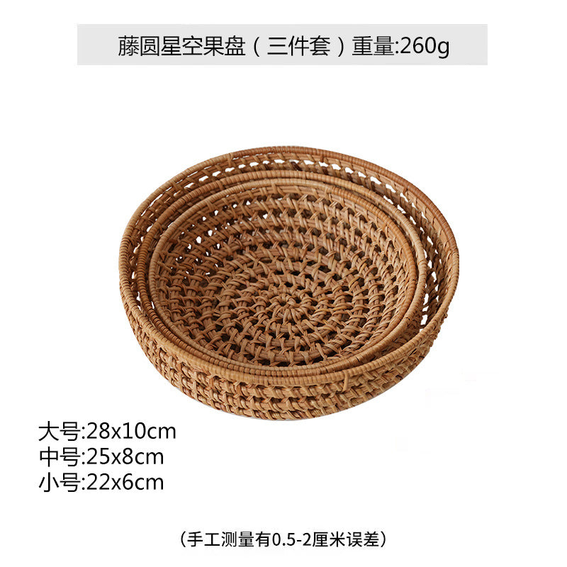 Ladies' round basket made of handwoven natural material Stornfield