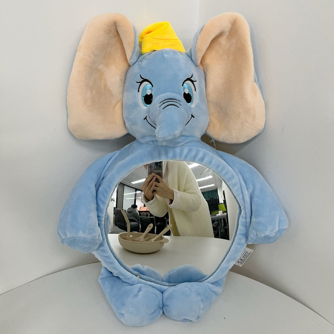 Plush Infant Tummy-Time and Crib Mirror with Padded Bear Frame