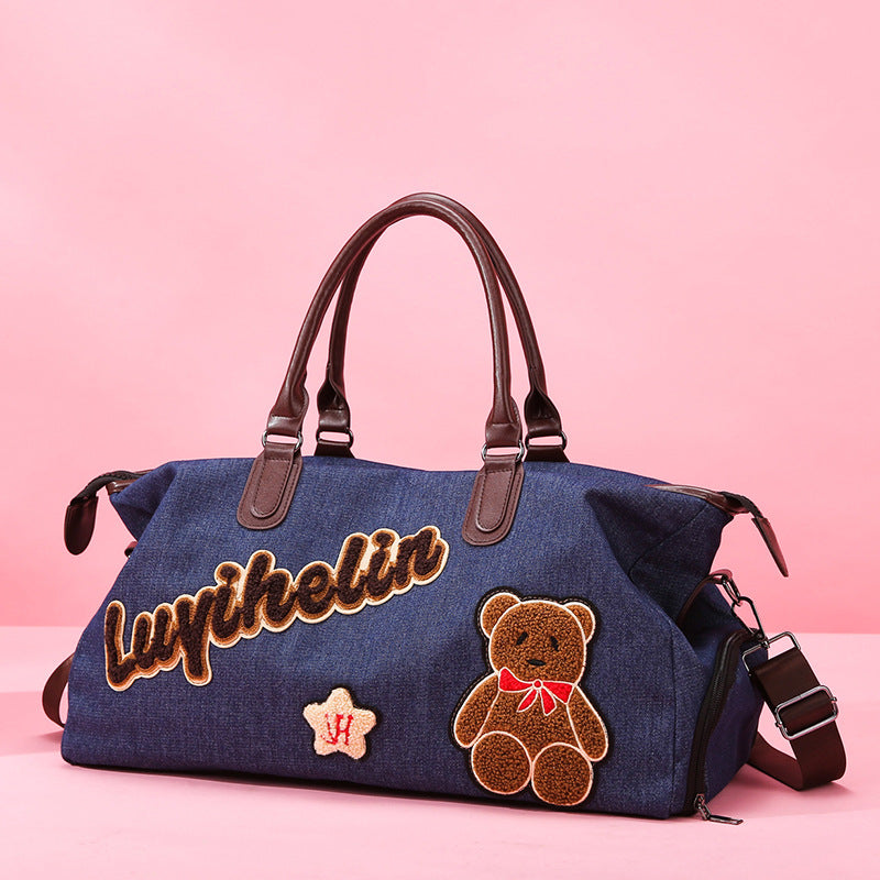 Cute Embroidered Denim Duffle Bag Stornfield