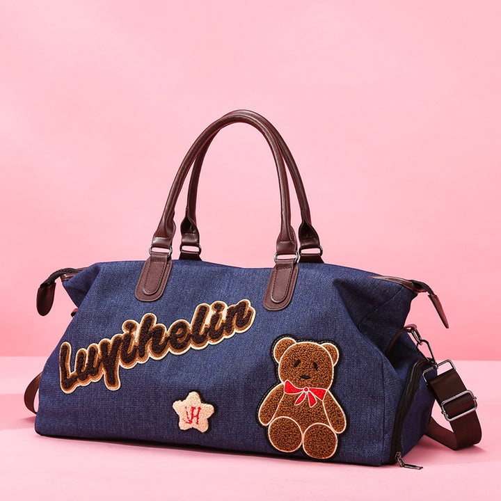 Cute Embroidered Denim Duffle Bag Stornfield