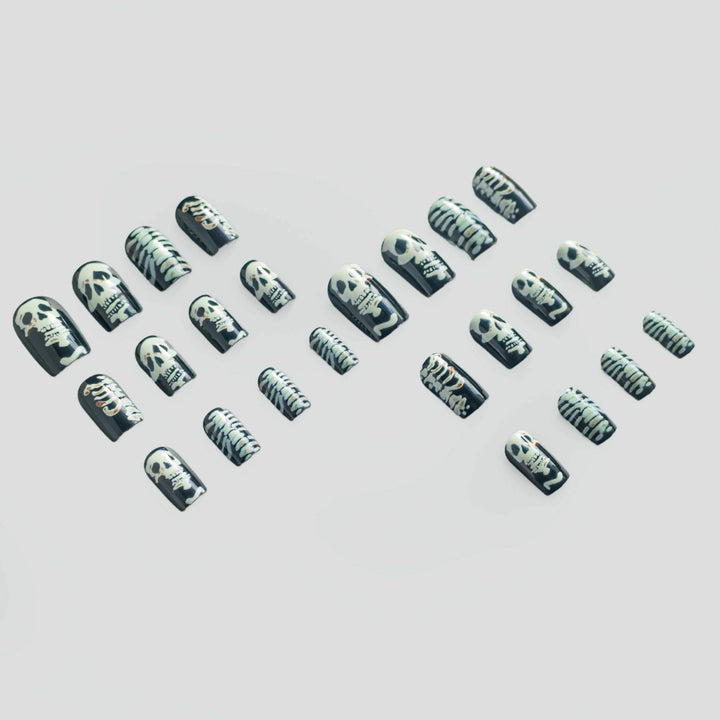 Halloween-Themed Skull & Bone Nail Art Set