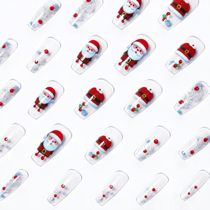 Artificial nails in festive Christmas design Stornfield