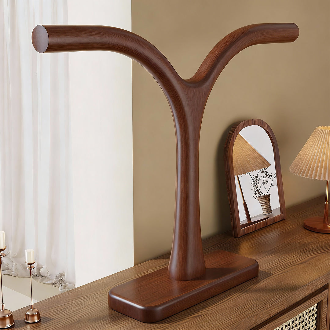 Wooden T-Bar Jewelry Organizer Stand for Necklace and Bracelet Display