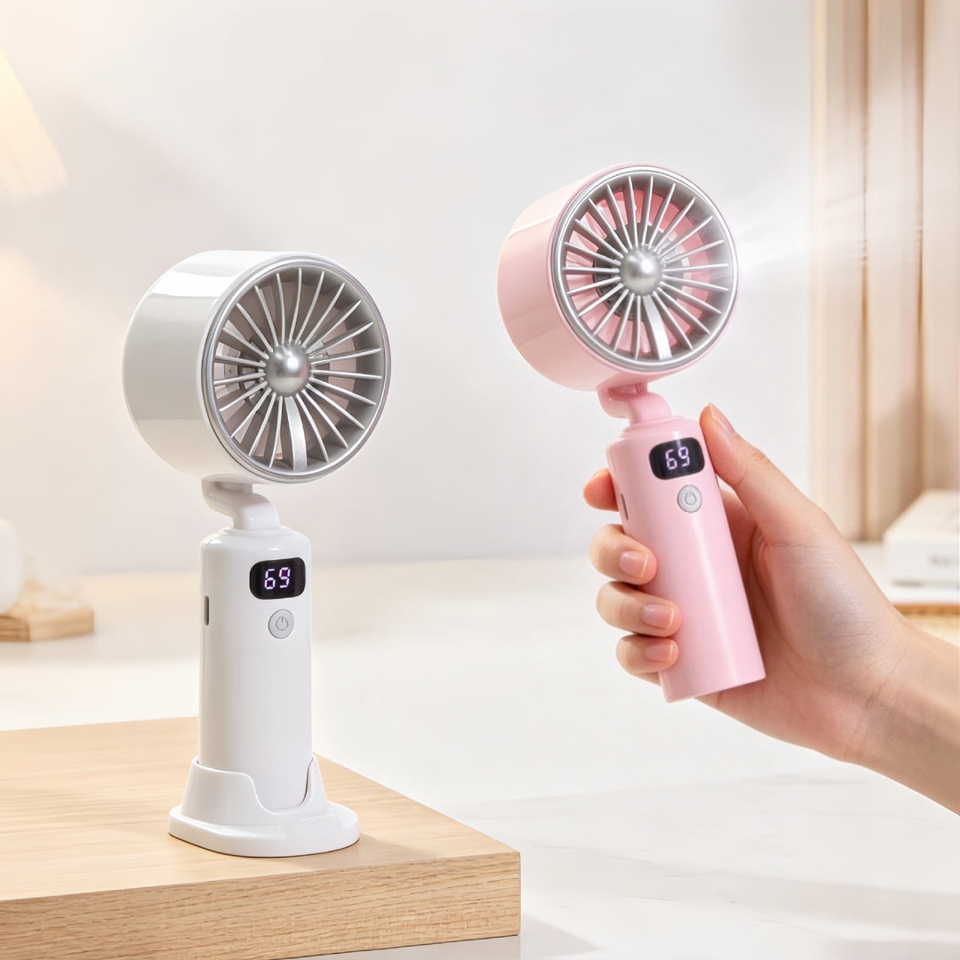 Women's Portable Table Fan with Digital Speed Display Stornfield