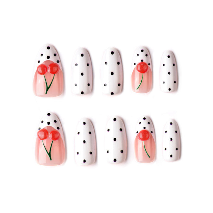 Cherry and Polka Dot Press-On Nail Art Stornfield