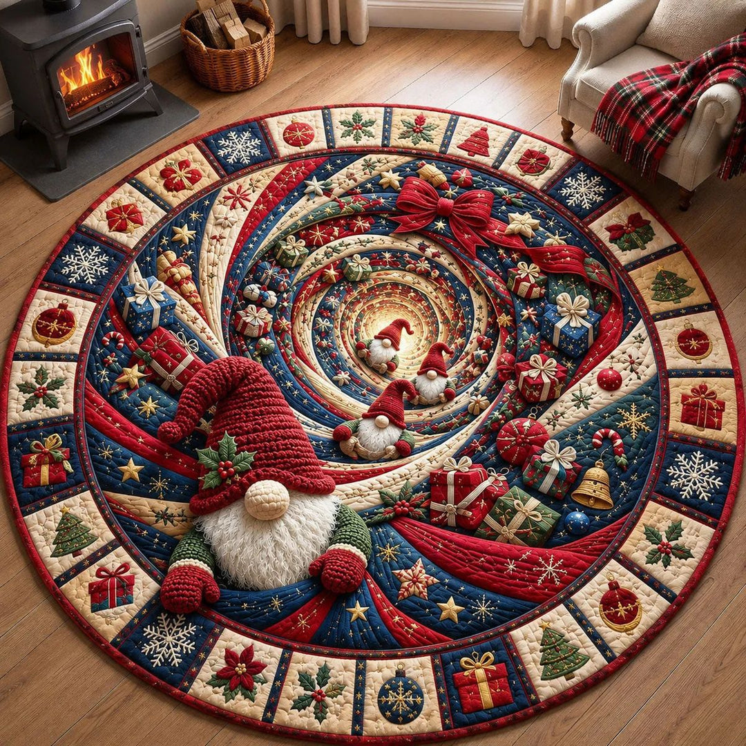 Festive Holiday Themed Round Area Rug