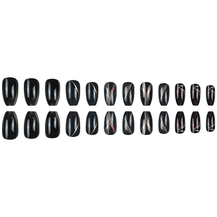 Stylish Stiletto Press-On Nails with Abstract Design Stornfield