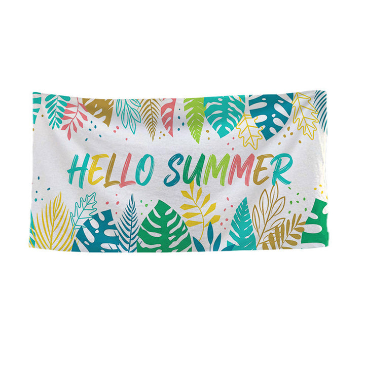 Large Microfiber Quick-Dry Tropical Leaf Print Beach Towel