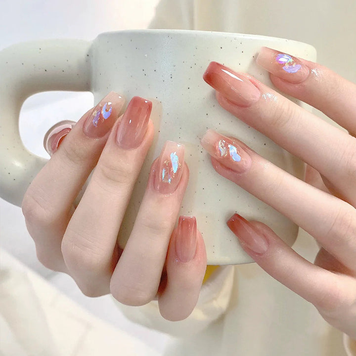 Decorative Press-On Nail Art with Elegant Black Tips Stornfield