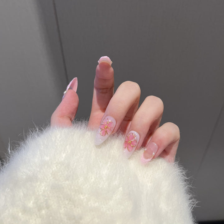 Artisan Floral-Themed Press-On Nails Set Stornfield