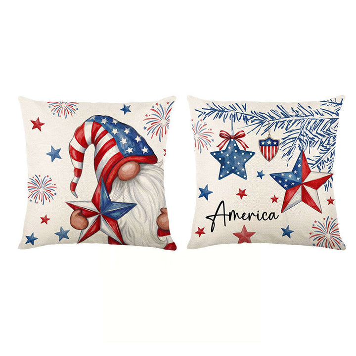 Festive Gnome and Star Decorative Throw Pillow