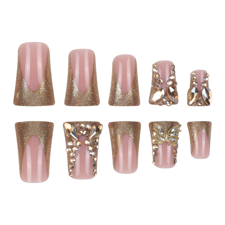 Glamorous Rhinestone Butterfly Press-On Nails Stornfield