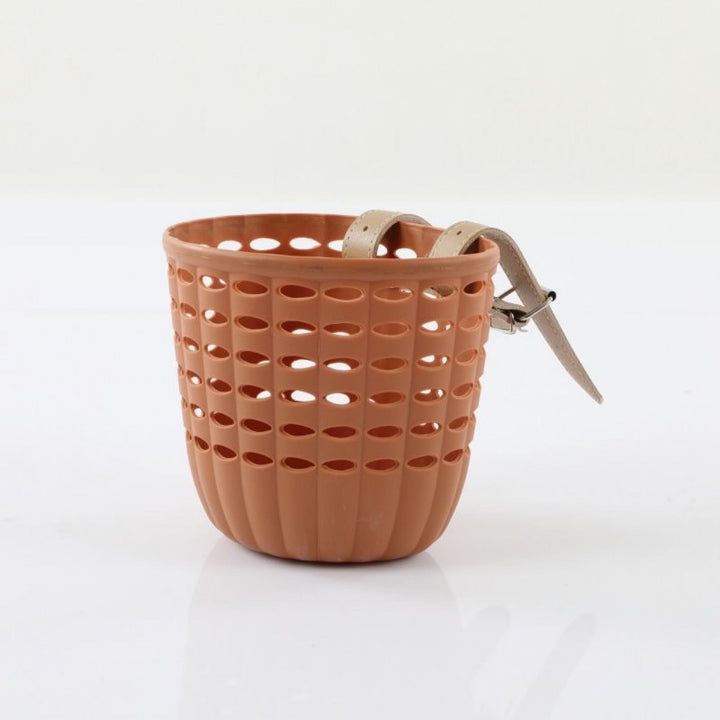 Detachable Front Bicycle Basket with Leather Straps and Ventilated Plastic Design Stornfield