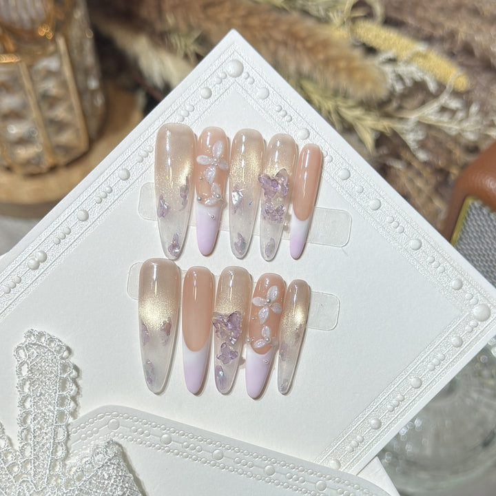 Floral-Inspired Stiletto Press-On Nail Design Stornfield