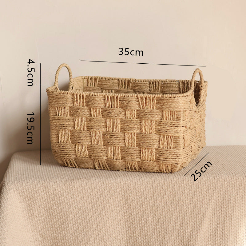 Handmade storage basket with practical handle Stornfield