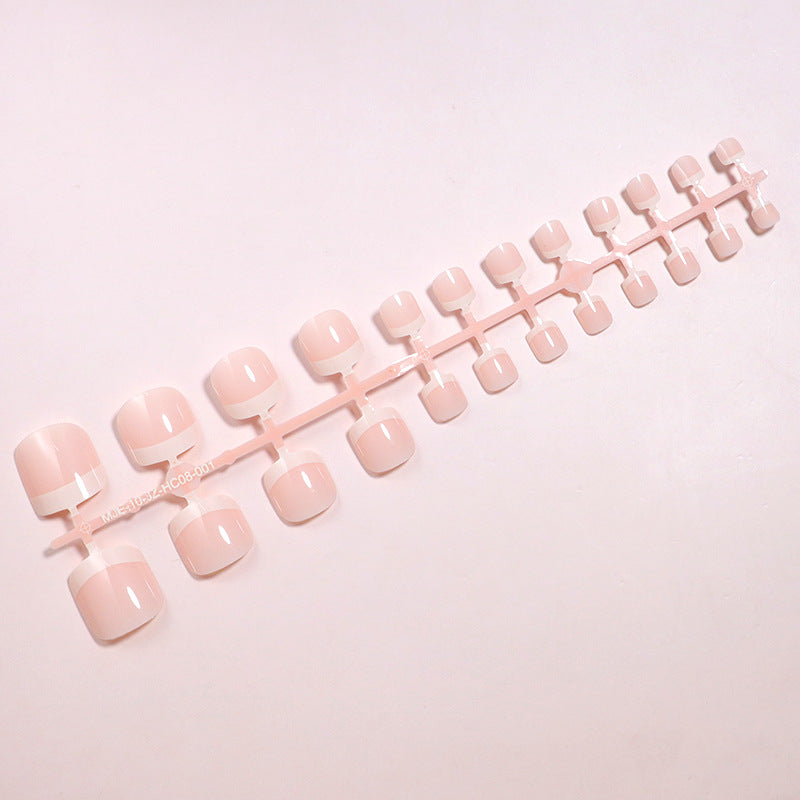 Premium Glossy French Tip Press-On Nail Set Stornfield