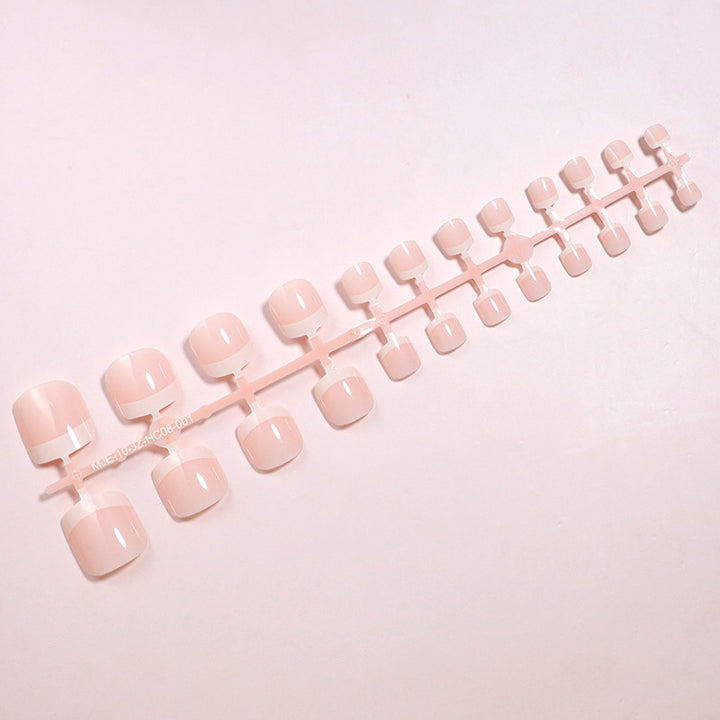 Premium Glossy French Tip Press-On Nail Set Stornfield