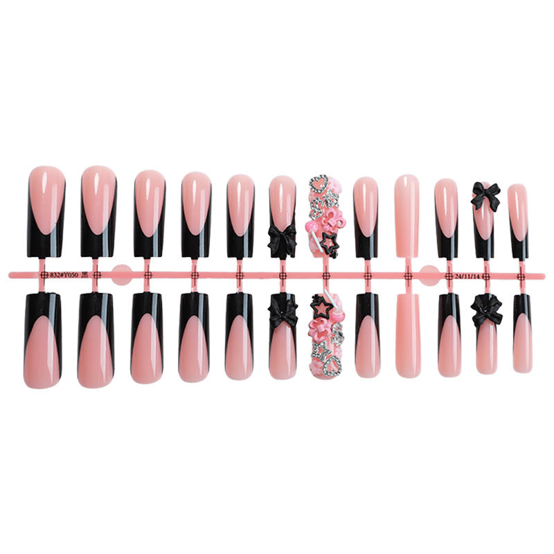 Decorative Press-On Nail Art Kit with Floral and Bow Accents Stornfield