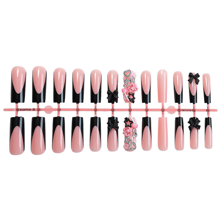 Decorative Press-On Nail Art Kit with Floral and Bow Accents Stornfield