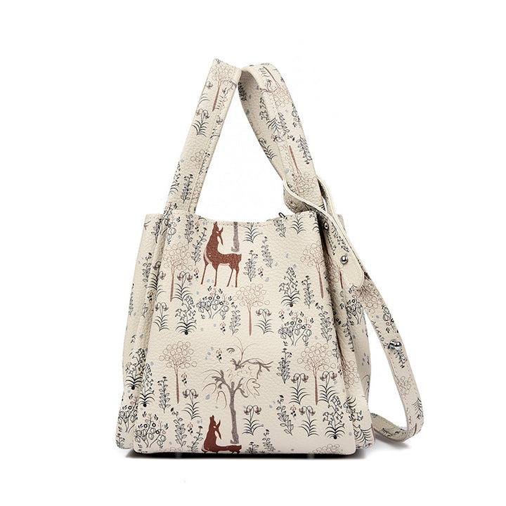 Artistic Print Leather Handbag Stornfield