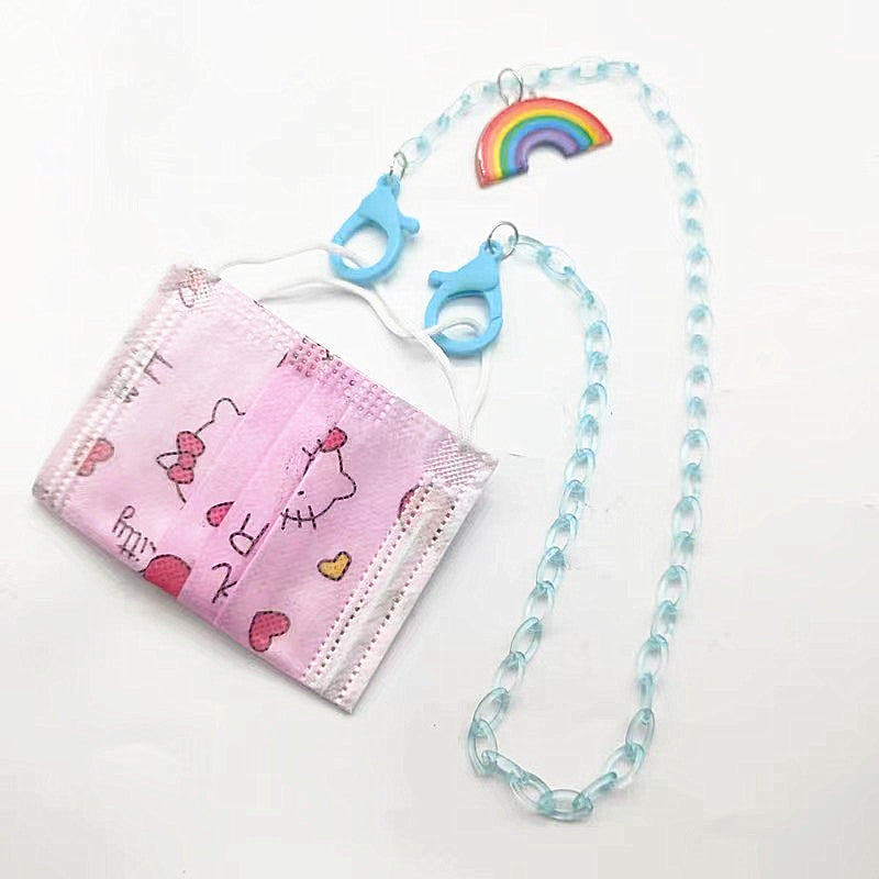Glasses strap made of transparent resin with rainbow pendant Stornfield