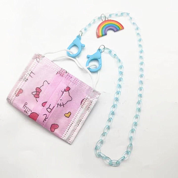 Glasses strap made of transparent resin with rainbow pendant Stornfield