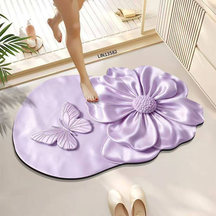 Luxurious Floral Pattern Bath Mat