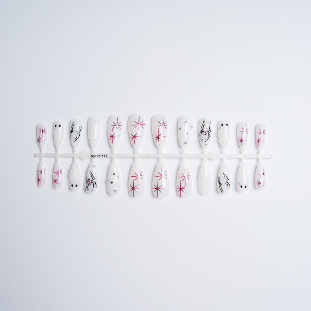 Artistic nail set with stainless steel applications Stornfield
