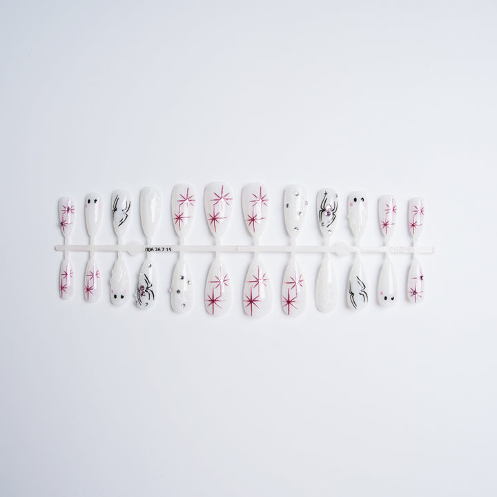 Artistic nail set with stainless steel applications Stornfield