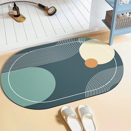 Non-Slip Floral Design Bath Mat
